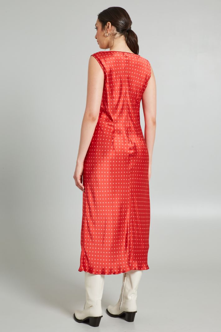 Abito con scollo drappeggiato - ROSSO - Fashion Market - 4