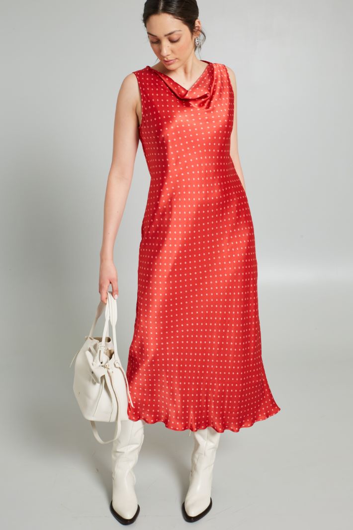 Abito con scollo drappeggiato - ROSSO - Fashion Market - 2