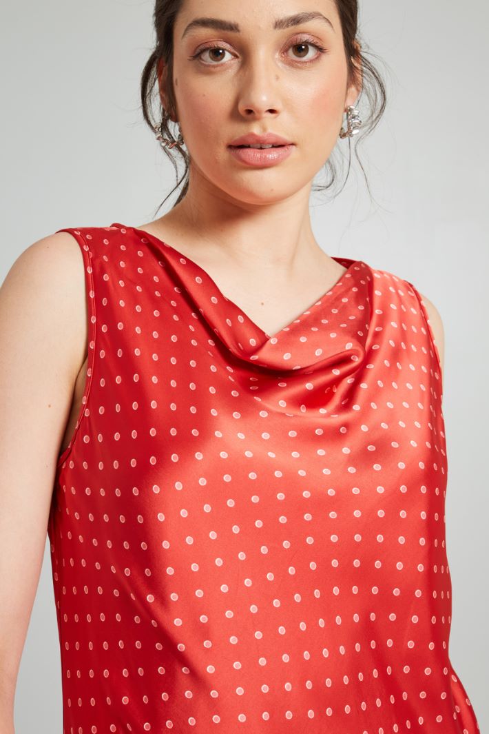 Abito con scollo drappeggiato - ROSSO - Fashion Market - 3