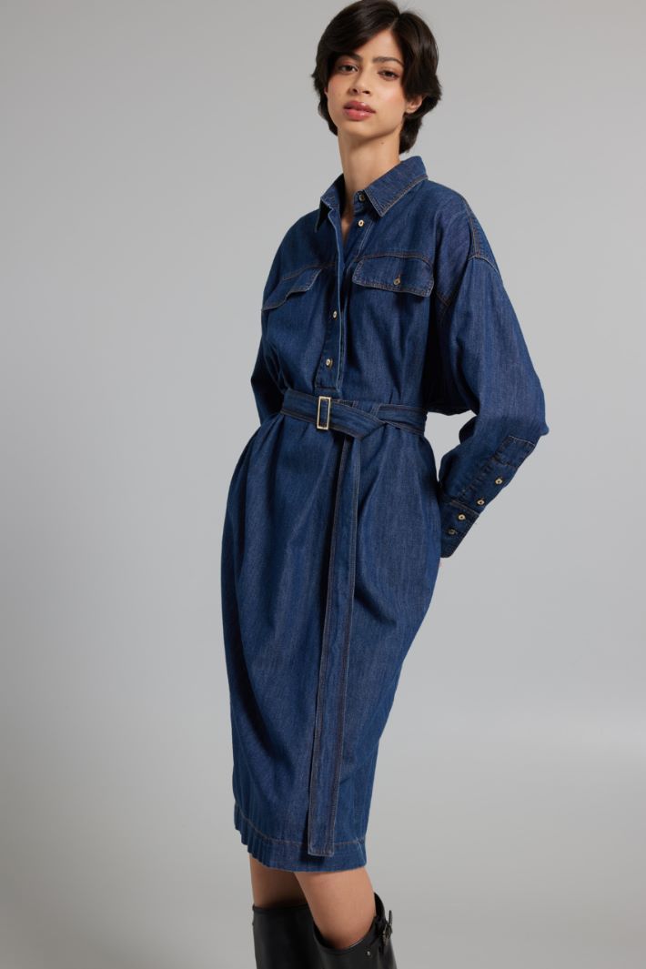 Abito in denim con tasche - BLU DENIM - Fashion Market - 2