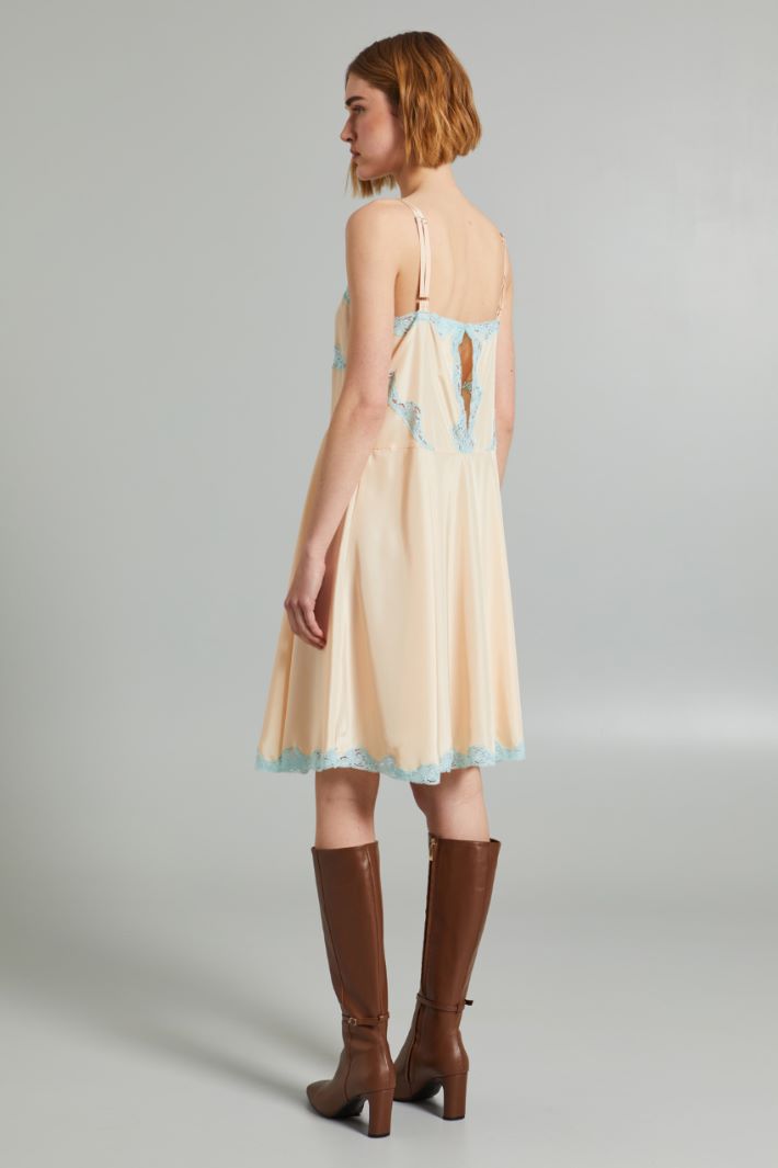 Abito lingerie con pizzo - ROSA CIPRIA AZZURRO - Fashion Market - 4