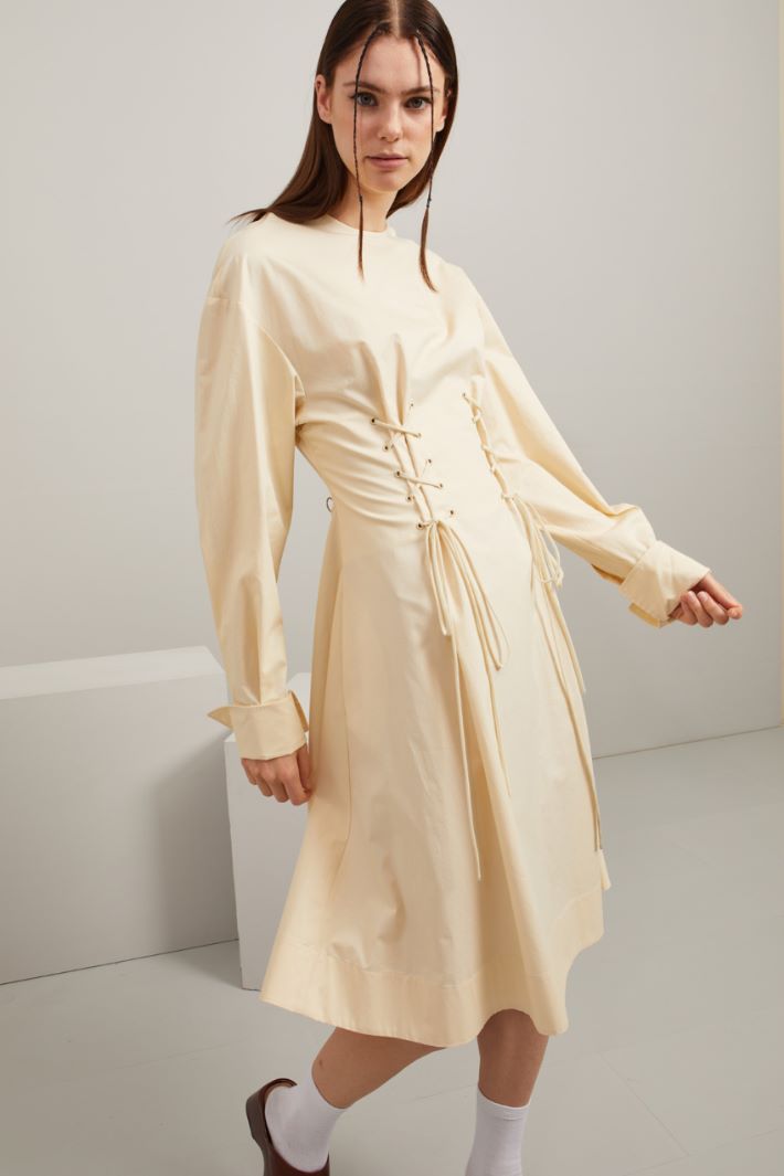 Abito con nastrini - BIANCO LATTE - Fashion Market - 2