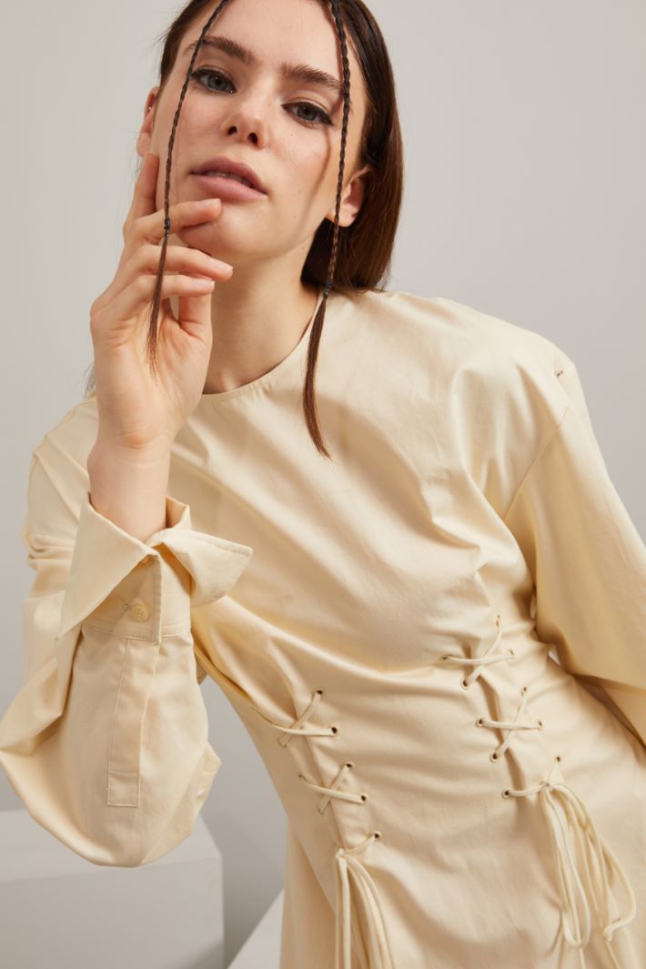Abito con nastrini - BIANCO LATTE - Fashion Market - 3