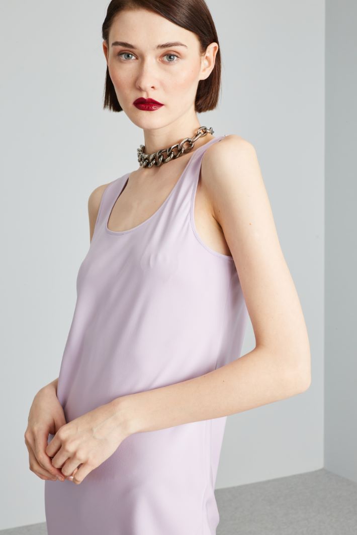 Abito smanicato in seta - LILLA - Fashion Market - 3