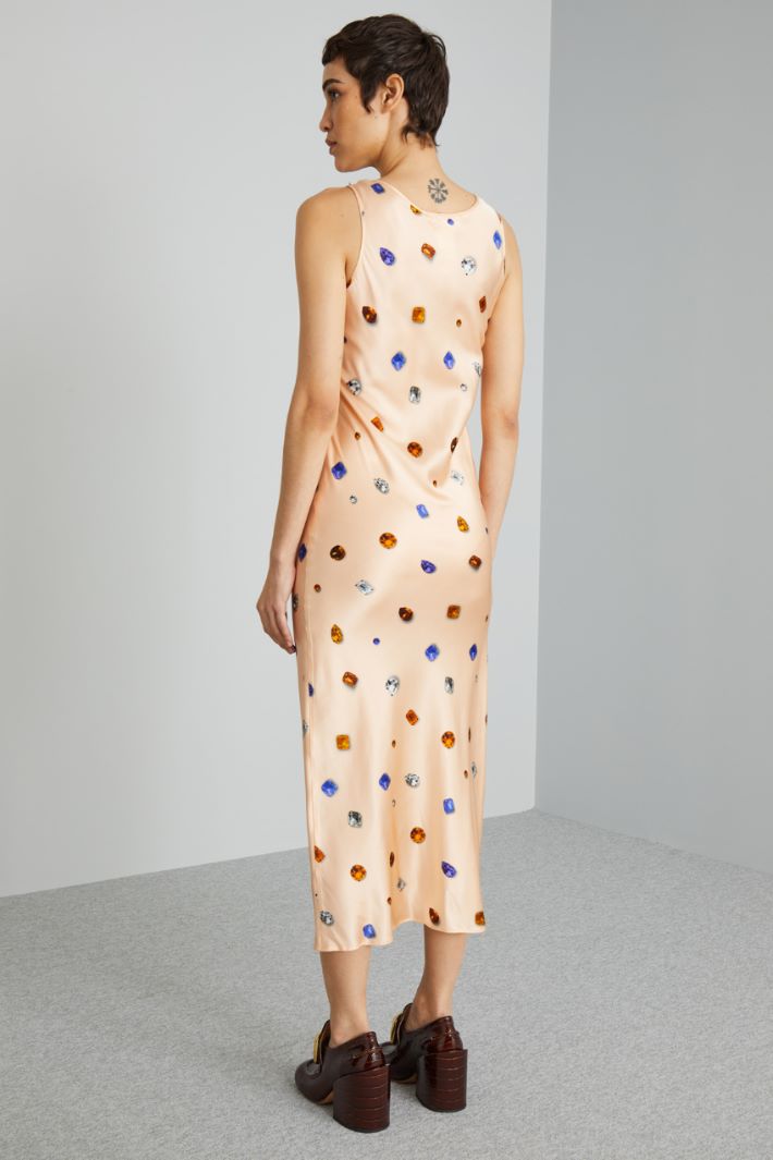 Slip dress in raso stampato - ROSA PERLA - Fashion Market - 4