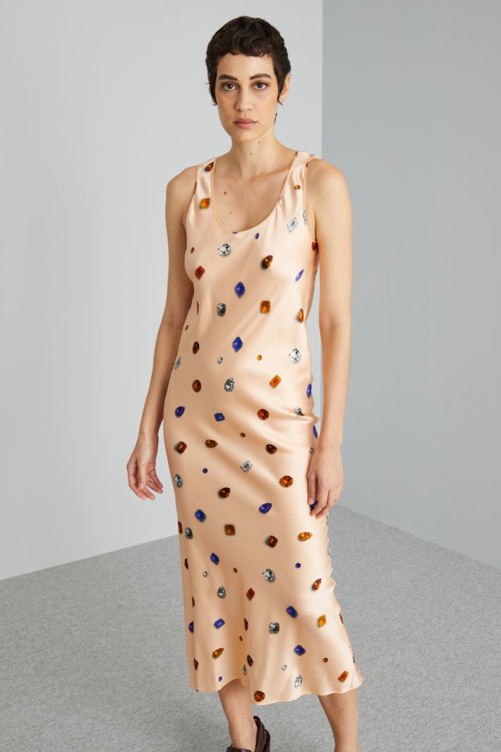 Slip dress in raso stampato - ROSA PERLA - Fashion Market - 2