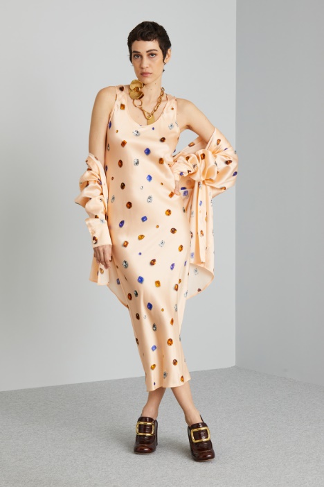 Slip dress in raso stampato - Fashion Market