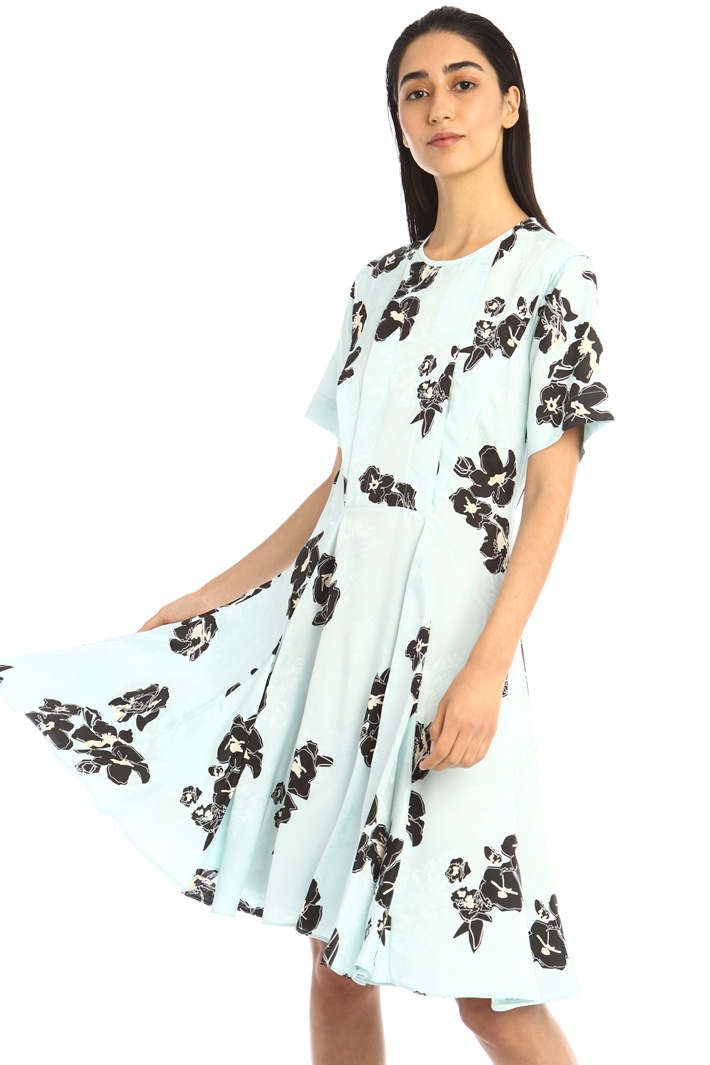 Abito in viscosa jacquard - VERDE PASTELLO - Fashion Market - 4