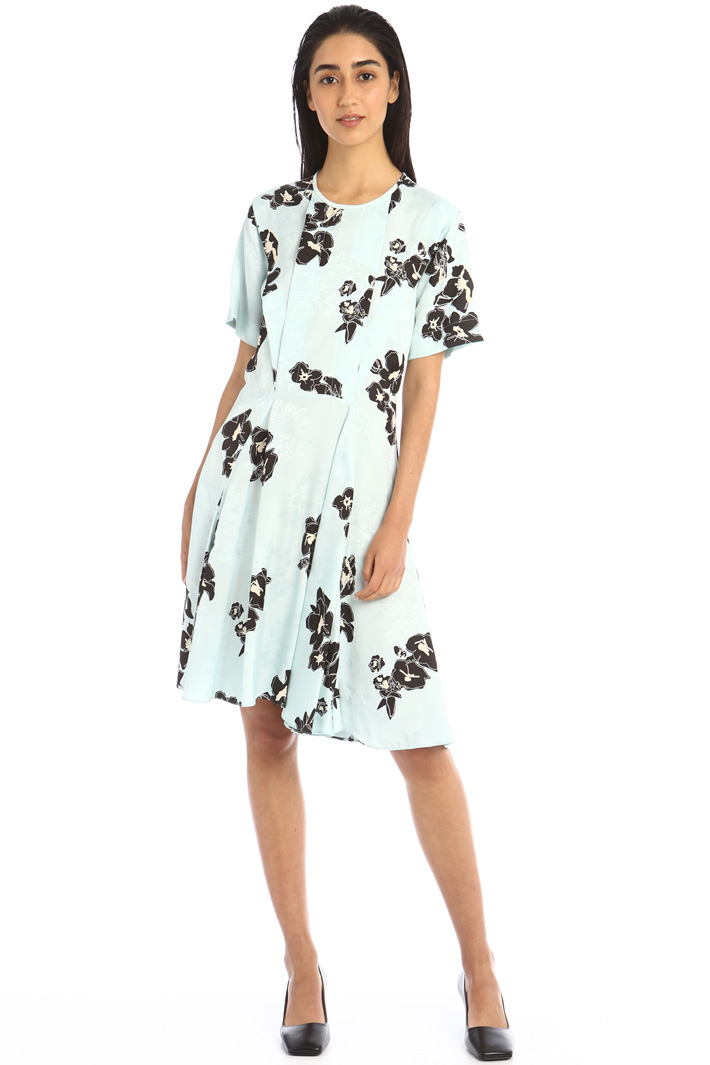 Abito in viscosa jacquard - VERDE PASTELLO - Fashion Market