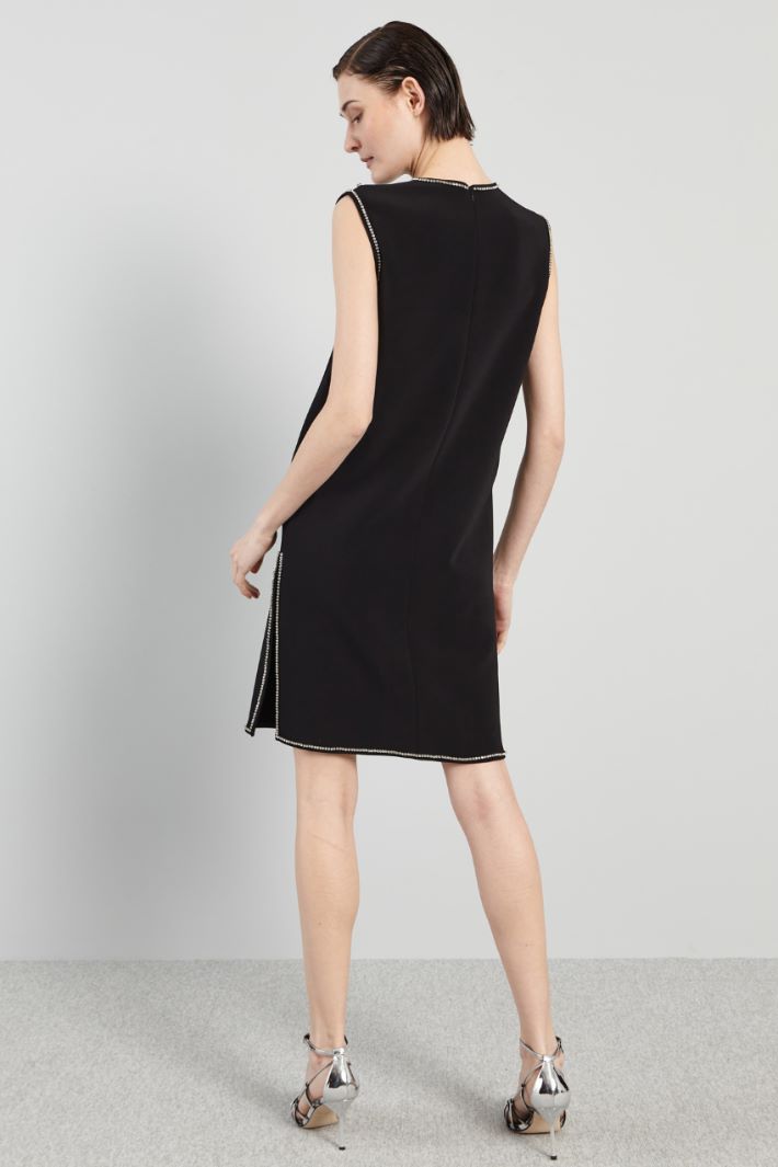 Abito smanicato con strass - NERO - Fashion Market - 4