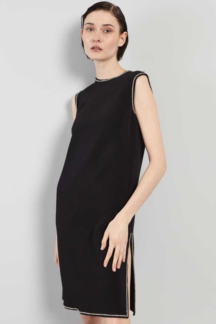 Abito smanicato con strass - NERO - Fashion Market - 2