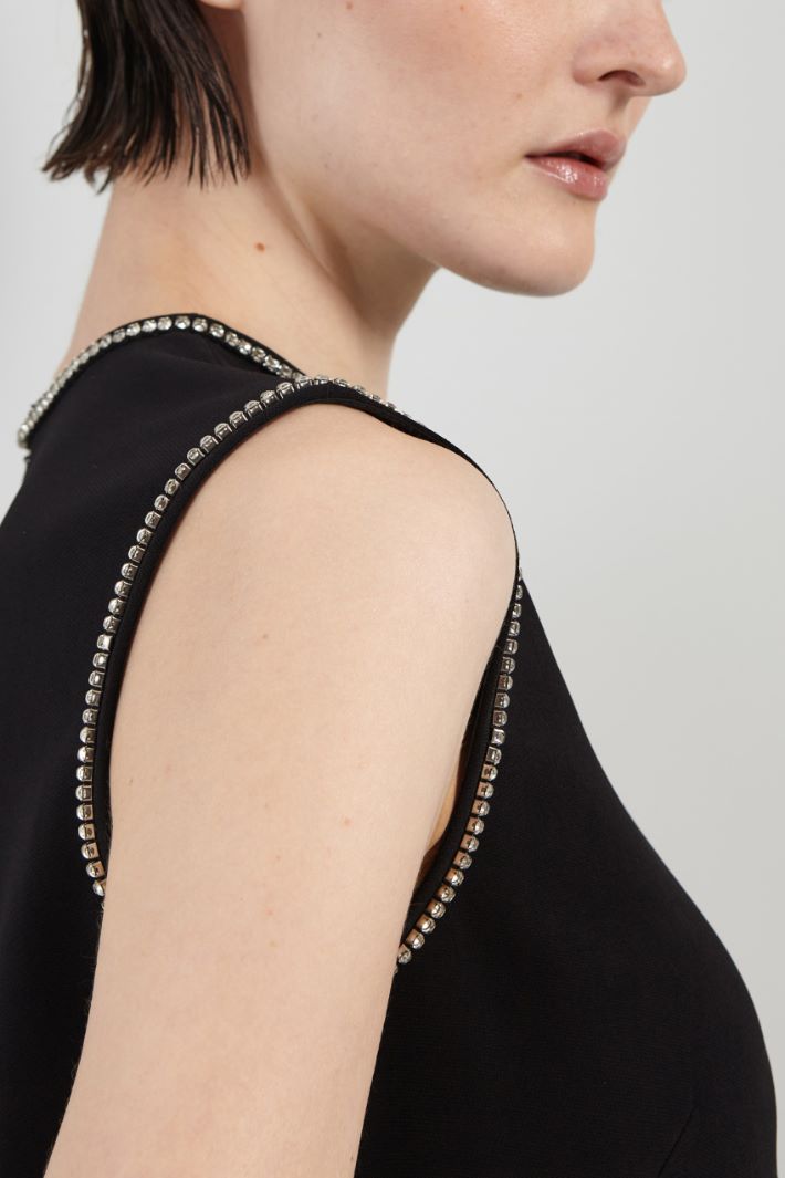 Abito smanicato con strass - NERO - Fashion Market - 3