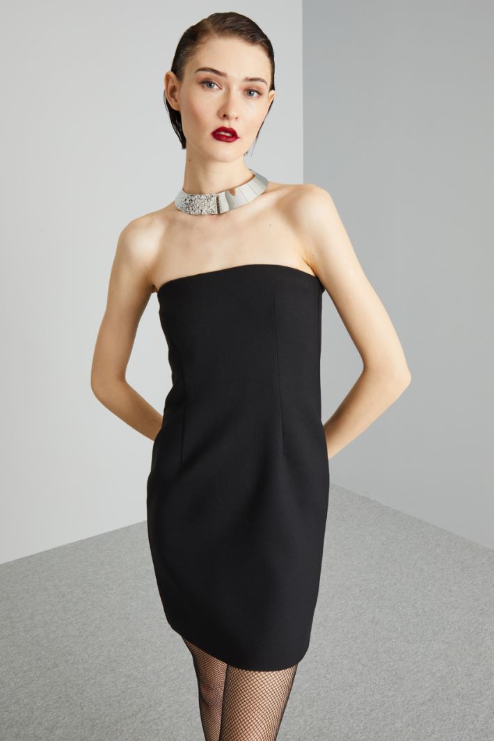 Abito a bustier in lana - NERO - Fashion Market - 2