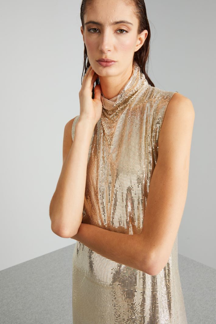 Abito in maglia metallica  - ORO - Fashion Market - 3