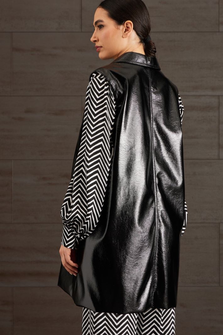 Gilet in vernice  - NERO - Fashion Market - 4