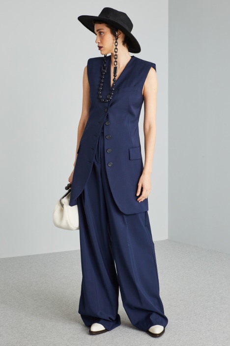 Gilet lungo in tela - Fashion Market