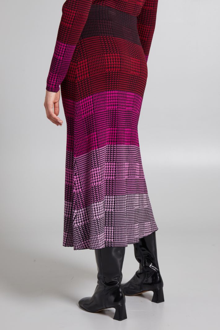 Gonna svasata jacquard - FUXIA NERO - Fashion Market - 4