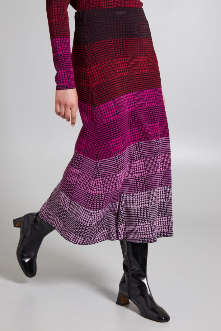 Gonna svasata jacquard - FUXIA NERO - Fashion Market - 2