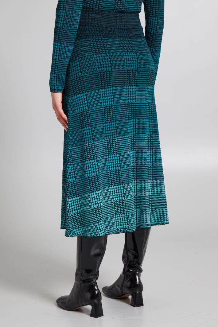 Gonna svasata jacquard - VERDE NERO - Fashion Market - 4