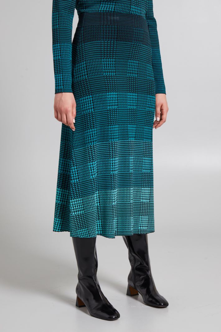 Gonna svasata jacquard - VERDE NERO - Fashion Market - 2