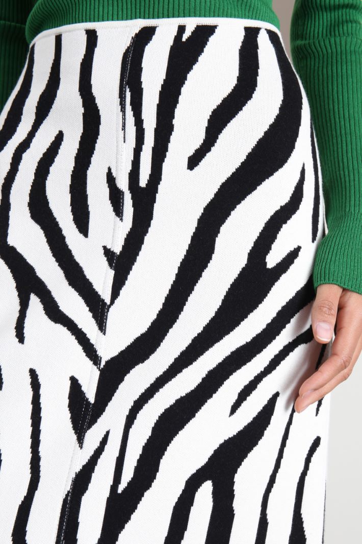 Longuette in maglia jacquard - NERO BIANCO - Fashion Market - 3