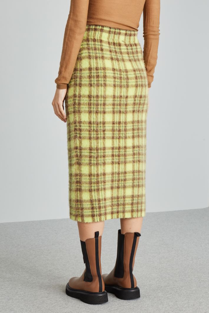 Gonna in maglia di alpaca - VERDE ACIDO MARRONE - Fashion Market - 4