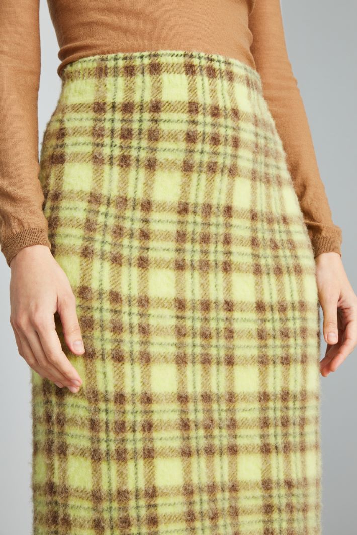 Gonna in maglia di alpaca - VERDE ACIDO MARRONE - Fashion Market - 3