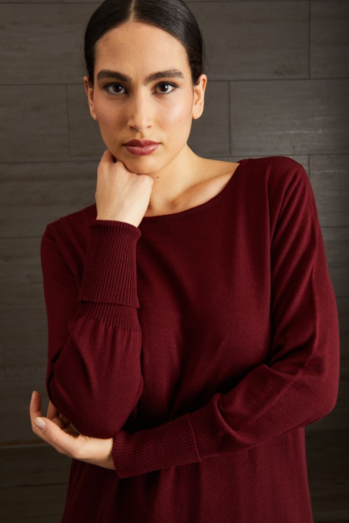Abito in maglia di lana - BORDEAUX - Fashion Market - 3