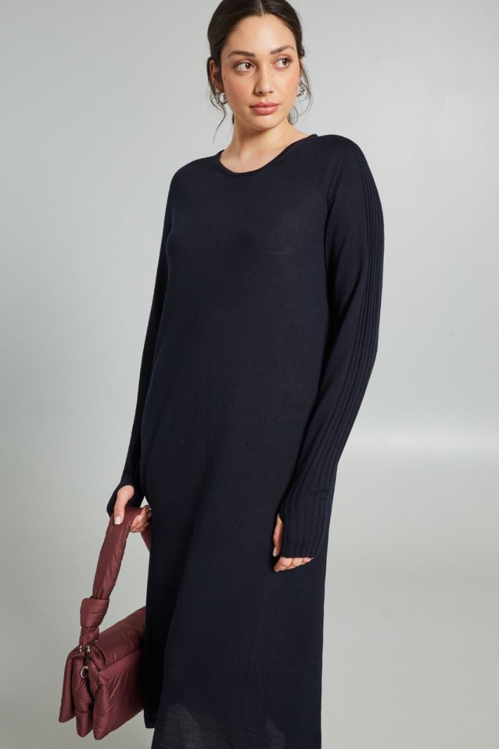 Abito in misto lana - BLU NOTTE - Fashion Market - 2