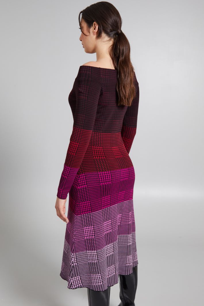 Abito off shoulder jacquard - FUXIA NERO - Fashion Market - 4