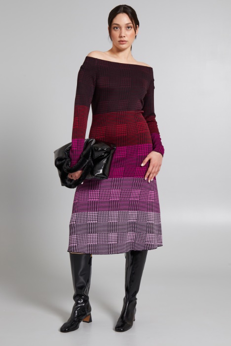 Abito off shoulder jacquard - Fashion Market