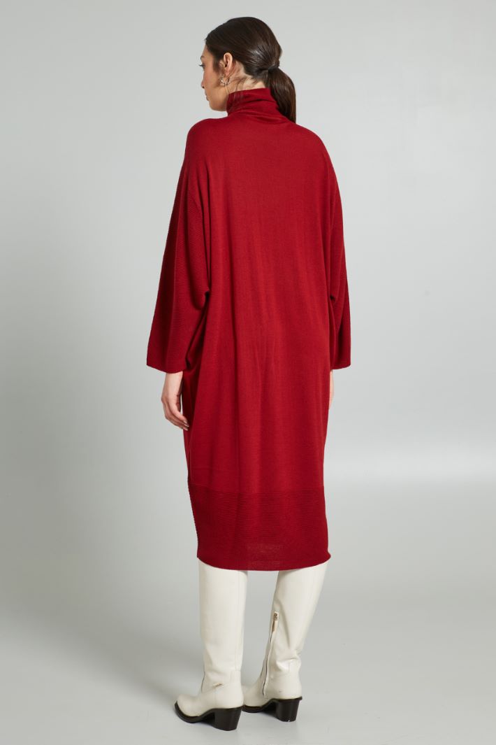 Abito longuette in maglia - ROSSO - Fashion Market - 4