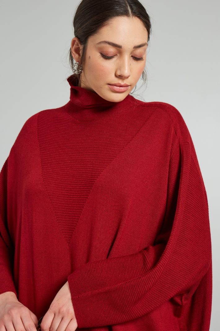 Abito longuette in maglia - ROSSO - Fashion Market - 3