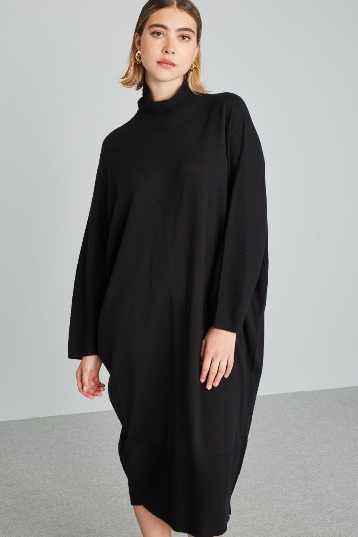 Abito longuette in maglia - NERO - Fashion Market - 2