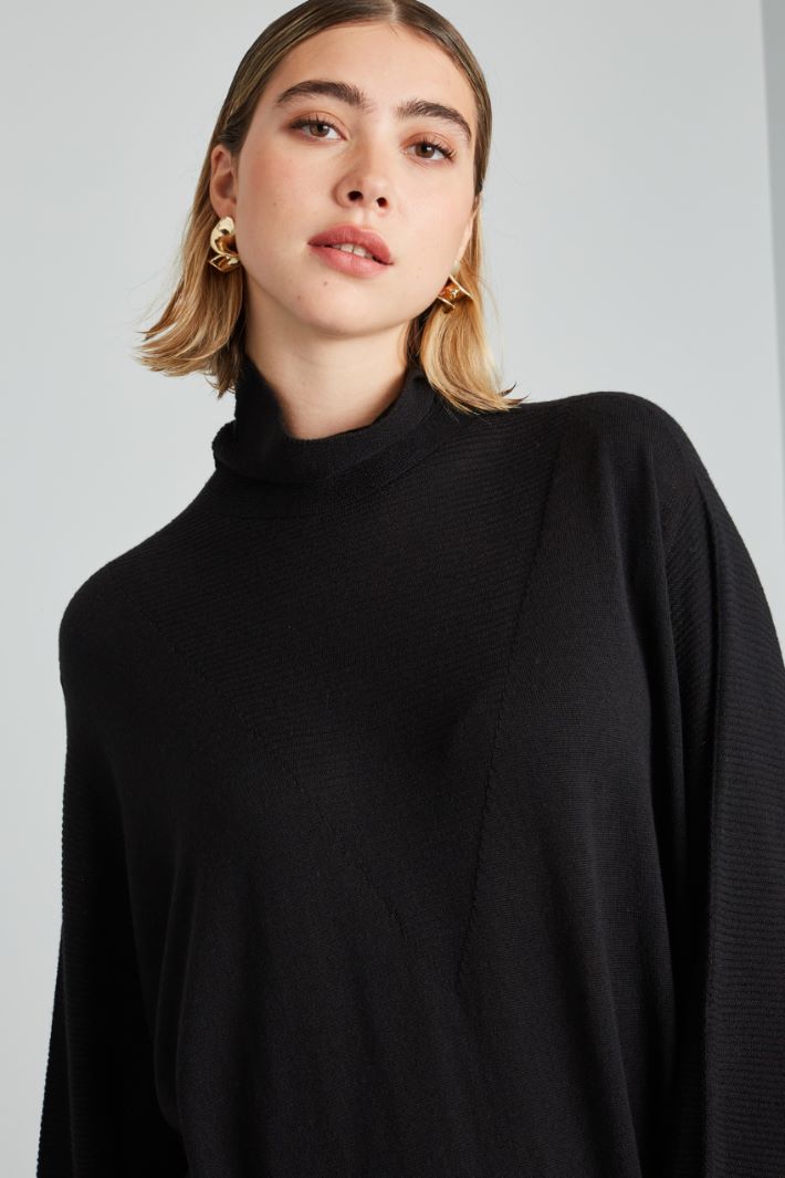 Abito longuette in maglia - NERO - Fashion Market - 3