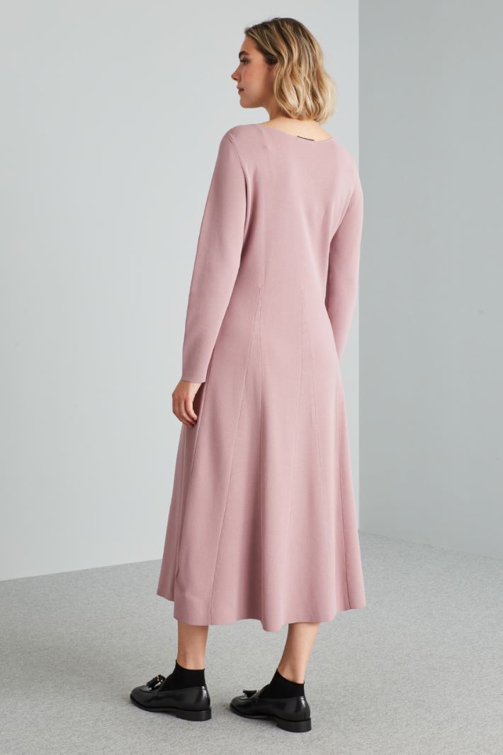 Abito svasato in maglia - ROSA ANTICO - Fashion Market - 4