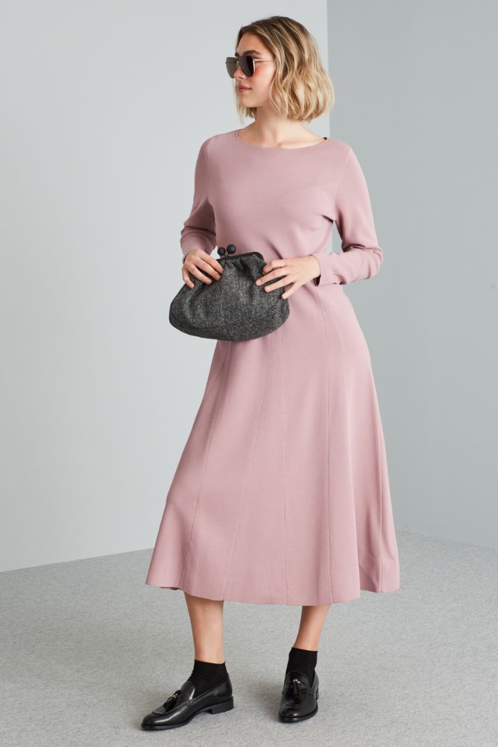 Abito svasato in maglia - ROSA ANTICO - Fashion Market - 2