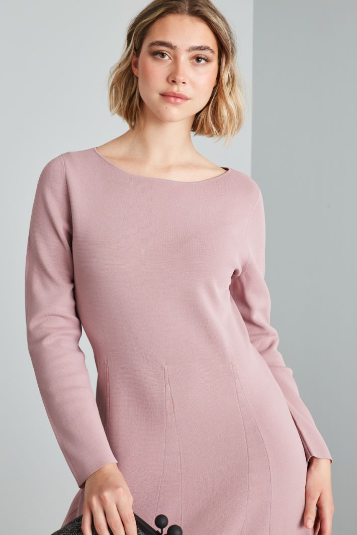 Abito svasato in maglia - ROSA ANTICO - Fashion Market - 3