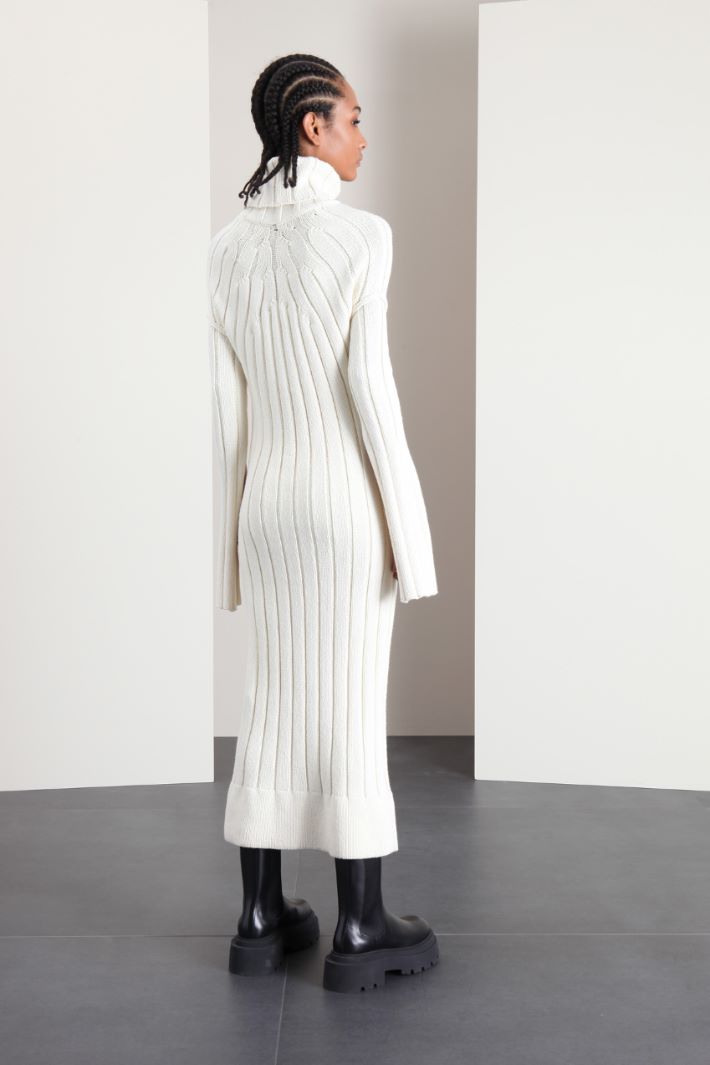 Abito midi in maglia a coste - PANNA - Fashion Market - 2
