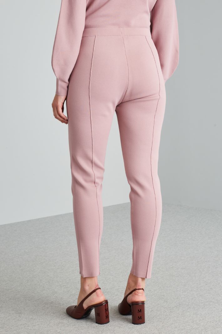 Pantaloni skinny in maglia - ROSA ANTICO - Fashion Market - 4
