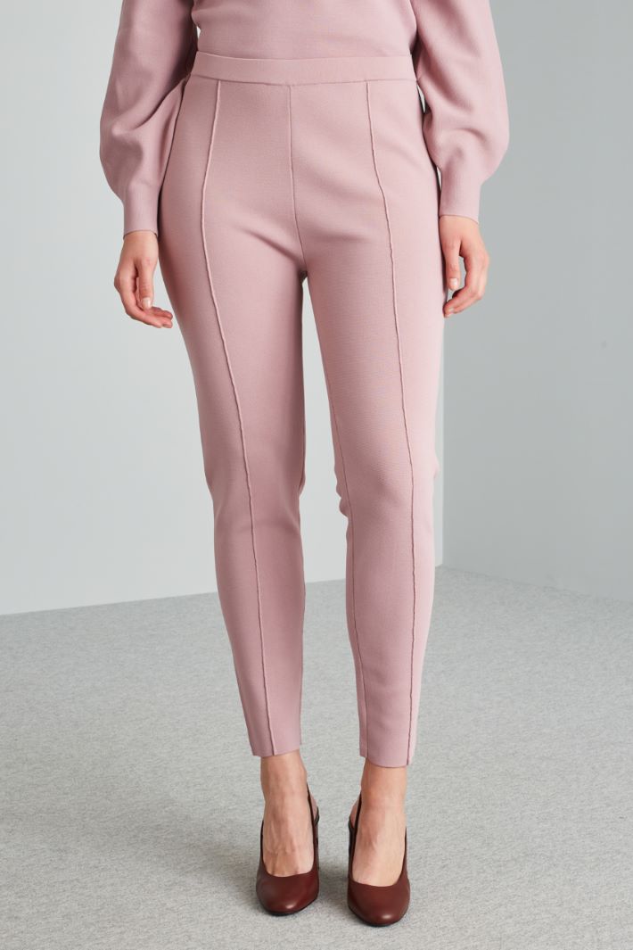 Pantaloni skinny in maglia - ROSA ANTICO - Fashion Market - 2