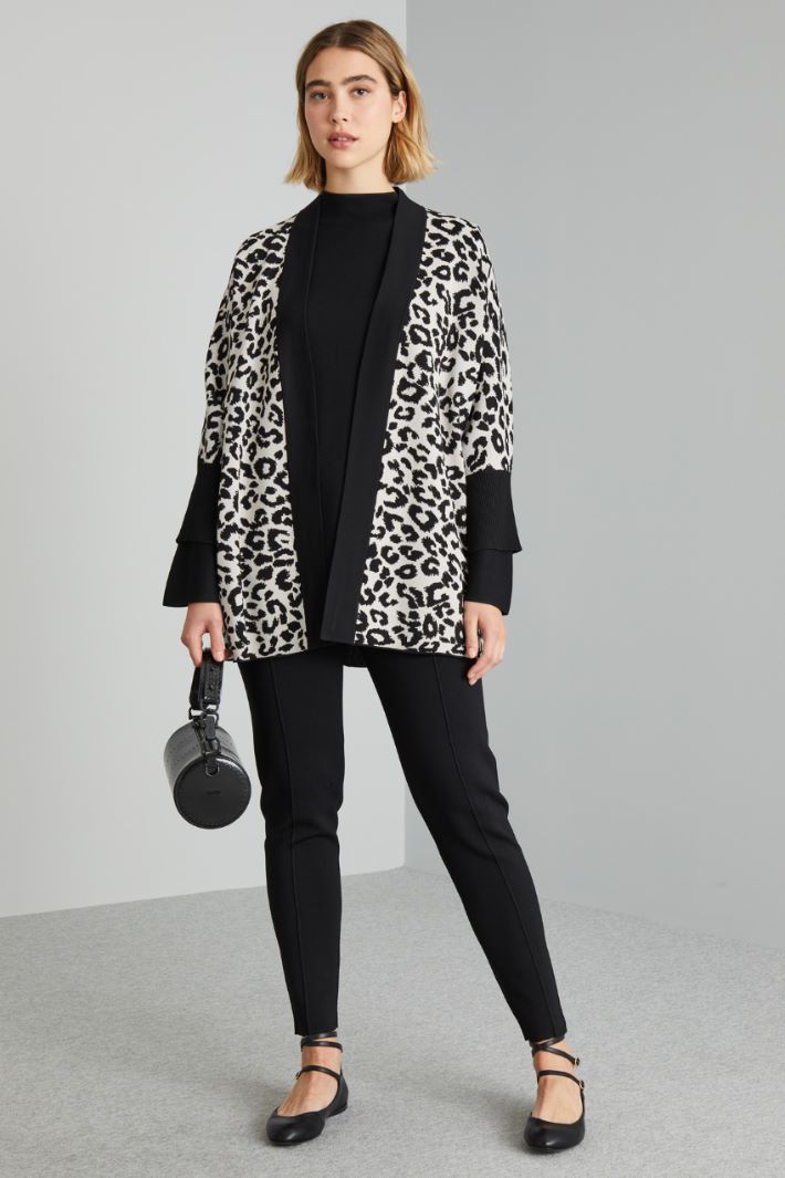 Pantaloni skinny in maglia - NERO - Fashion Market