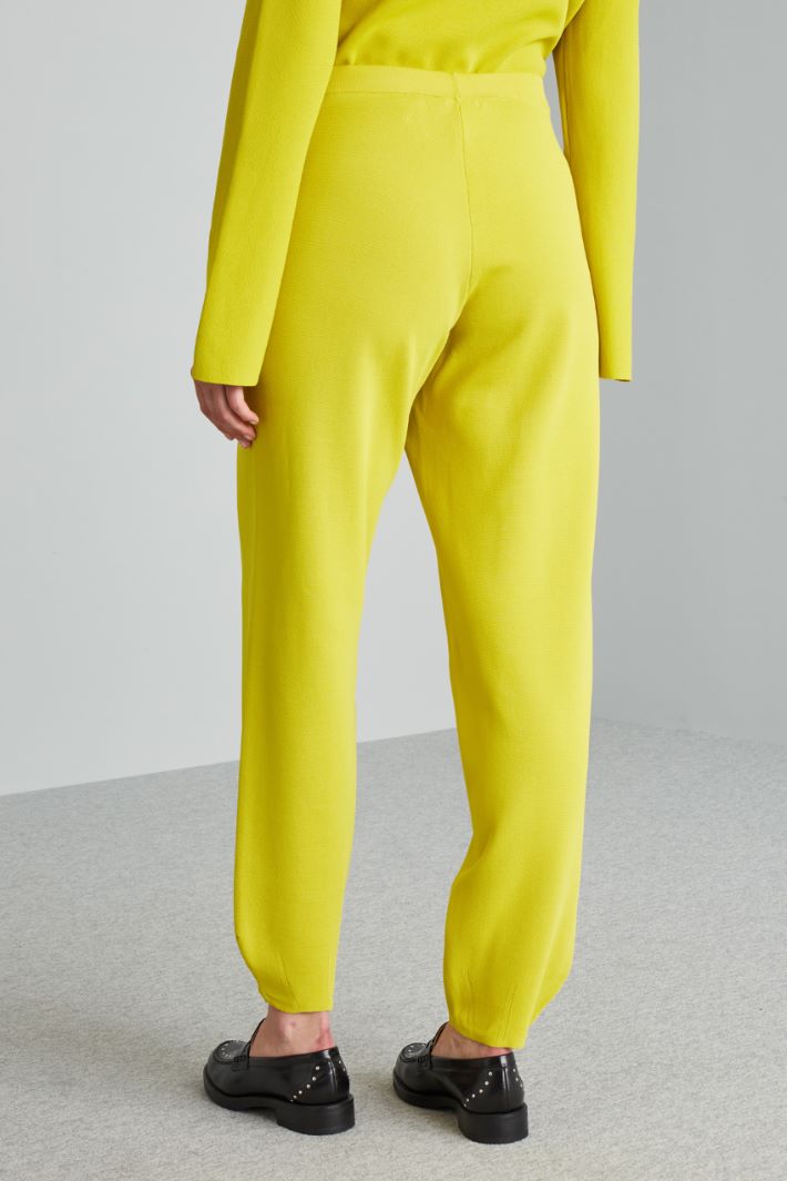 Pantaloni jogger in maglia - VERDE ACIDO - Fashion Market - 4