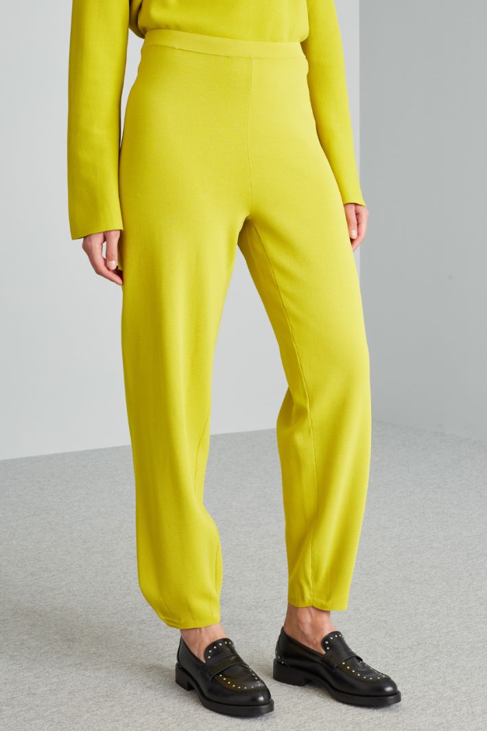 Pantaloni jogger in maglia - VERDE ACIDO - Fashion Market - 2