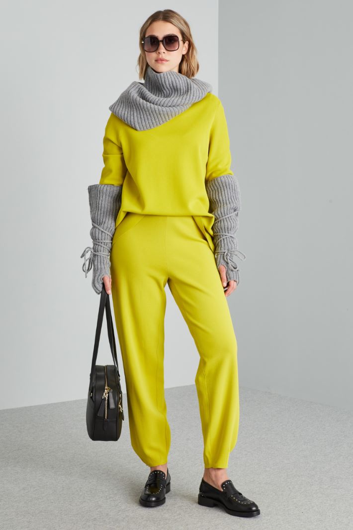 Pantaloni jogger in maglia - VERDE ACIDO - Fashion Market