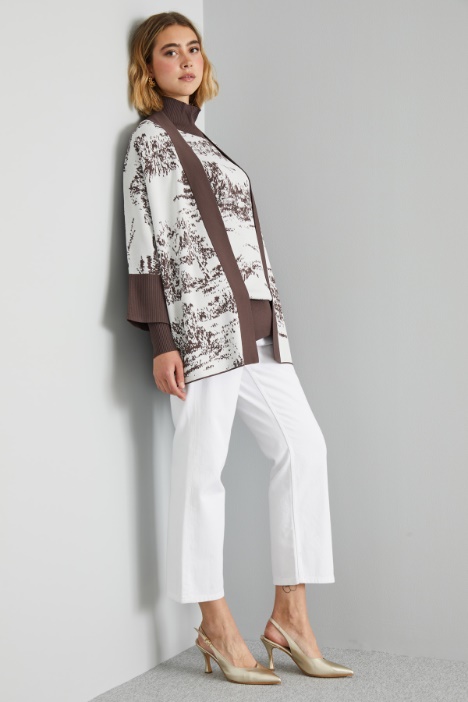 Cardigan in viscosa con cintura - Fashion Market