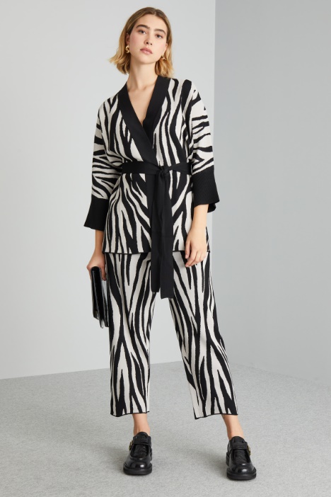 Cardigan in viscosa con cintura - Fashion Market