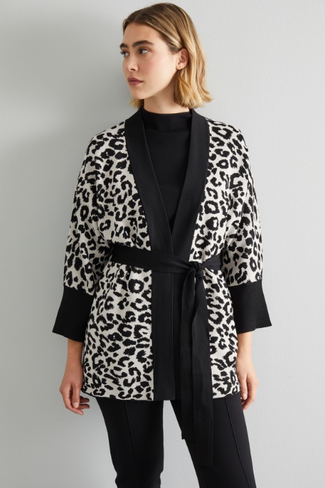 Cardigan in viscosa con cintura - Fashion Market