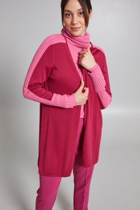 Cardigan bicolor in misto lana - Fashion Market