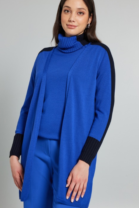 Cardigan bicolor in misto lana - Fashion Market